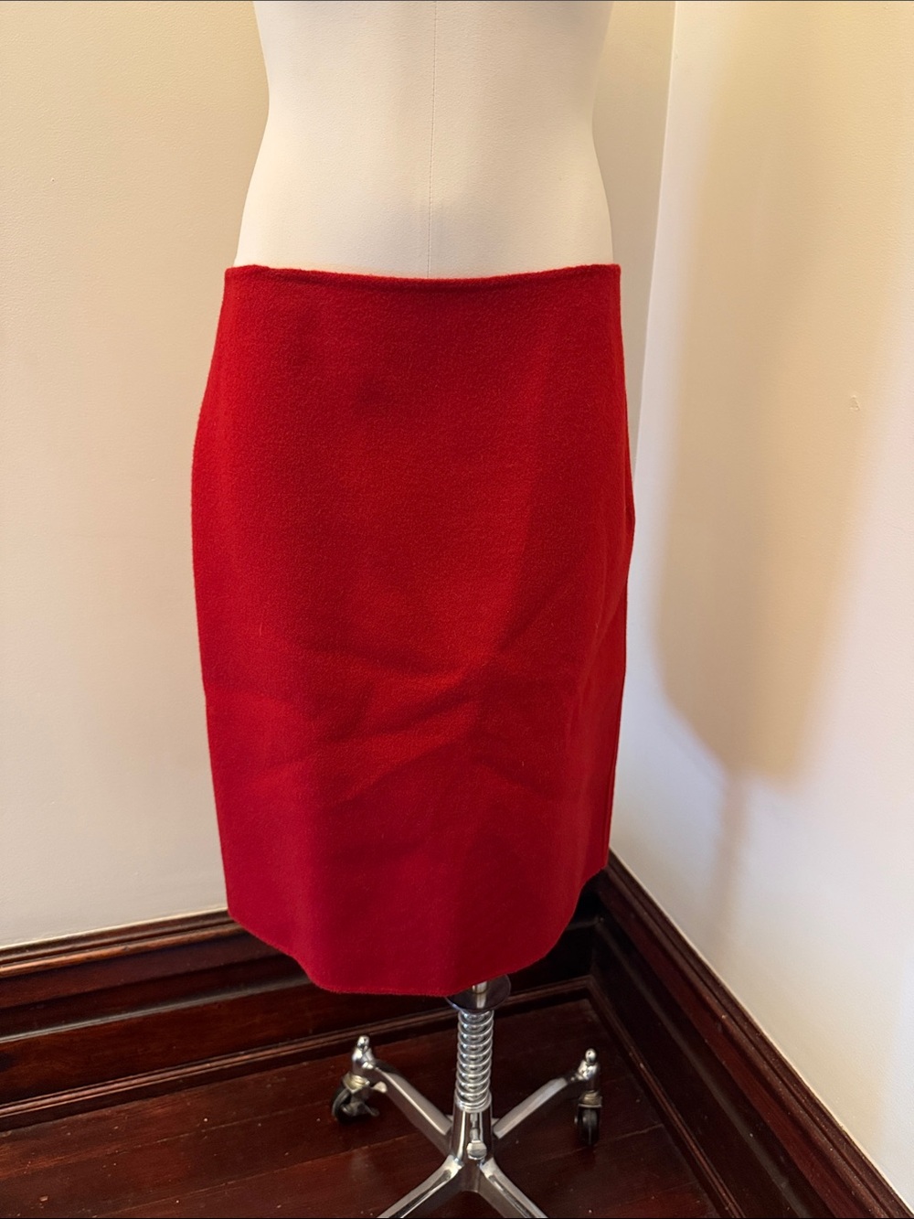 Talbots Red Wool Pencil Skirt